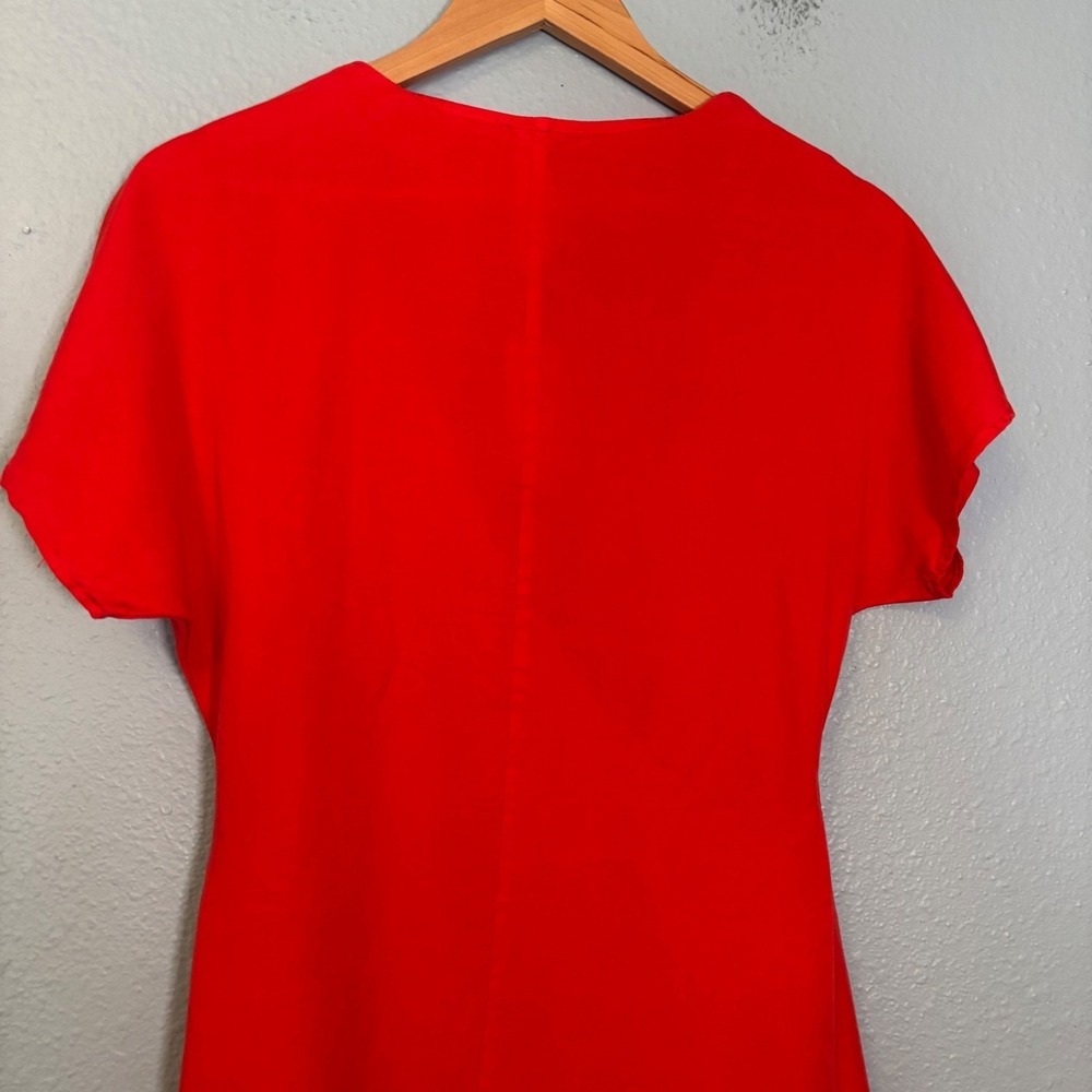NWT Anthropologie Amadi Red Short Sleeve Wrap Mini Dress Size XS Beach Preppy - Picture 9 of 12